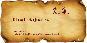Kindl Hajnalka névjegykártya